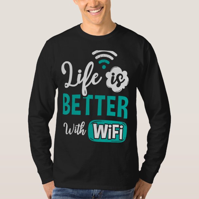 Camiseta Wlan de Internet de enrutador Wifi cita contraseña (Anverso)