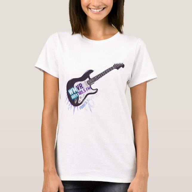 Camiseta WMVR 105.5 FM: Electrified Rock Guitar (Anverso)