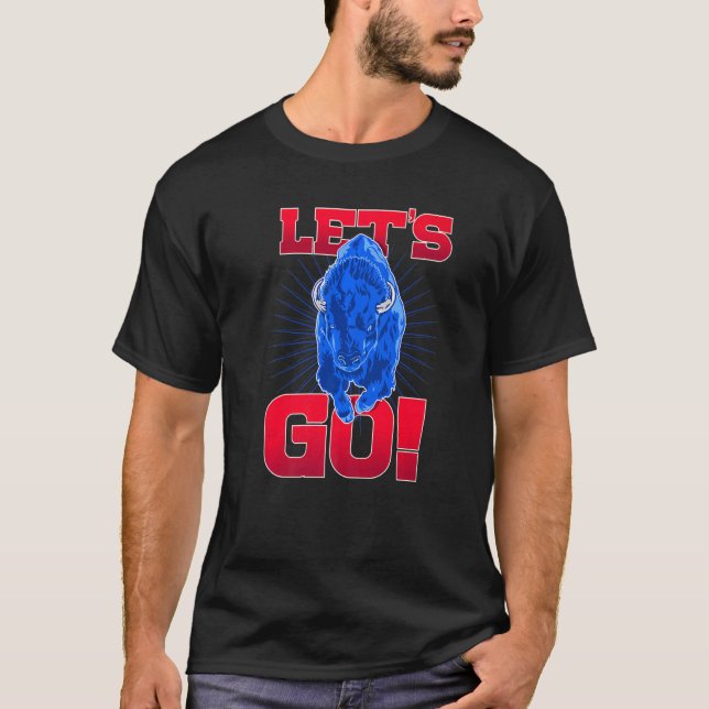 Camiseta WNY Pride   Red & Blue Buffalo  Let's Go Buffalo (Anverso)