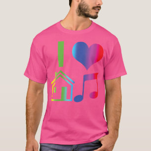 Camiseta Wo amo la música house Rainbow Trap Music Techno E