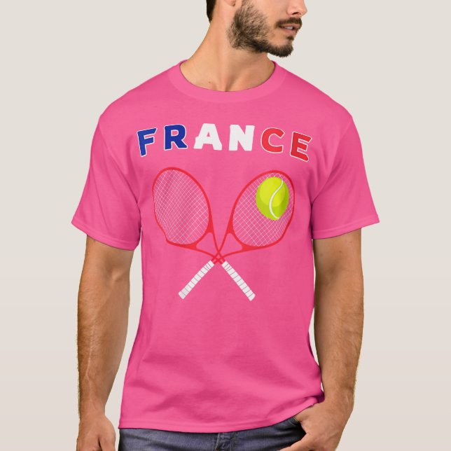 Camiseta Wo France Flag Tennis Ball Racket Sport Fans Playe (Anverso)