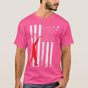 Camiseta Wo Gun Rifle Duck cazando la bandera estadounidens