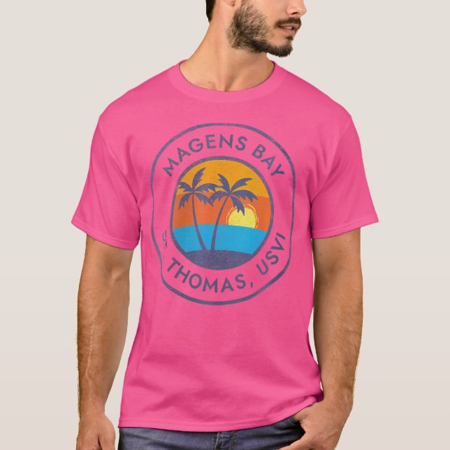 Camiseta Wo Magens Bay St Thomas Usvi Sunset Faded Distress (Anverso)