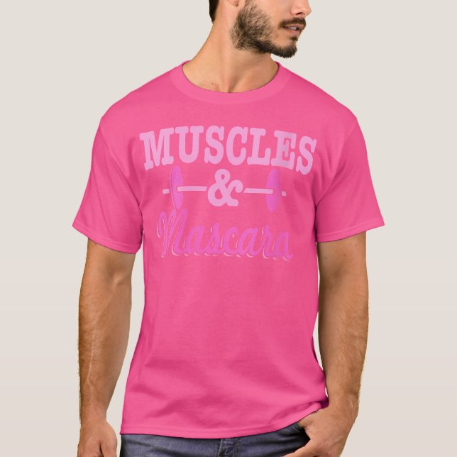 Camiseta Wo Muscles Mascara Pink Barbell (Anverso)