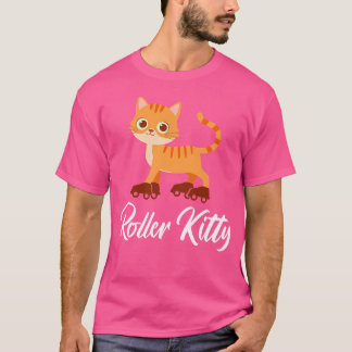 Camiseta Wo Roller Kitten Roller Skating Girl