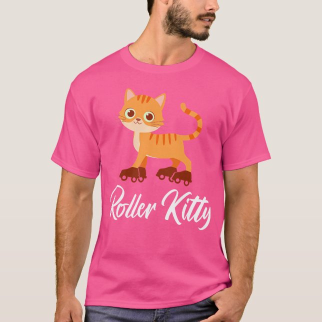 Camiseta Wo Roller Kitten Roller Skating Girl (Anverso)