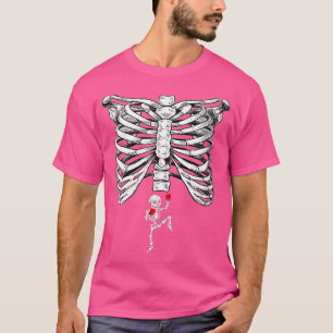 Camiseta Wo Skeleton Muay Thai Pregancy Halloween Kickboxi