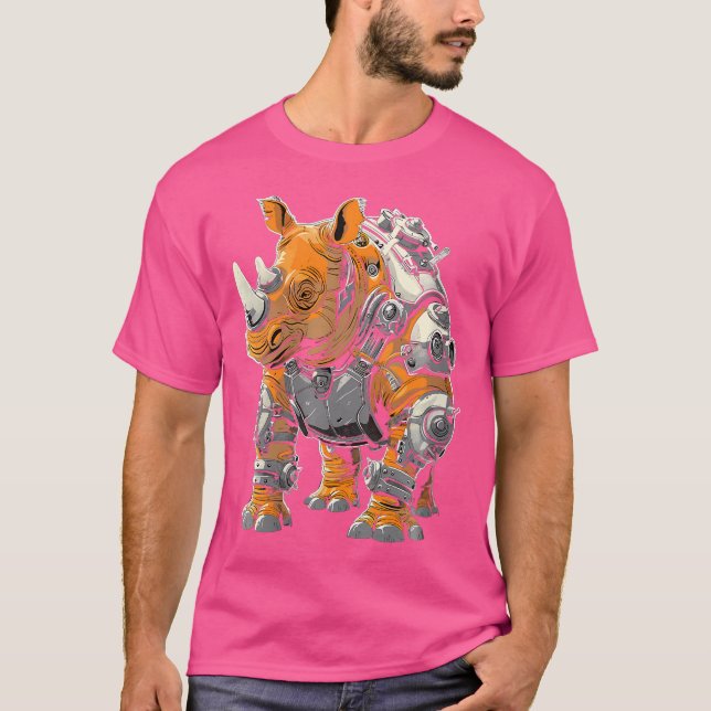 Camiseta Wo Steam Punk Rhinoceros Steampunk Art (Anverso)