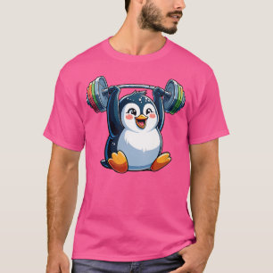 Camiseta Wo Strong Penguin Lifting Barbell Gym Inspiration