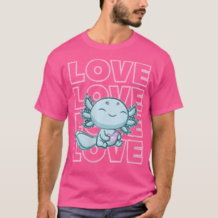 Camiseta Wo Te Amo Mucho Lotl Ajolote Azul Día De San Valen
