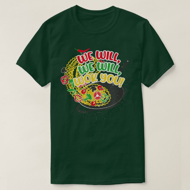 Camiseta Wok Cocinar Chef Asiático Wok Cocina Asiática (Diseño del anverso)
