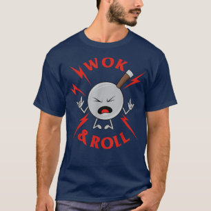 Camiseta Wok Y Roll Funny Wok Cocinar A Chef Asiático