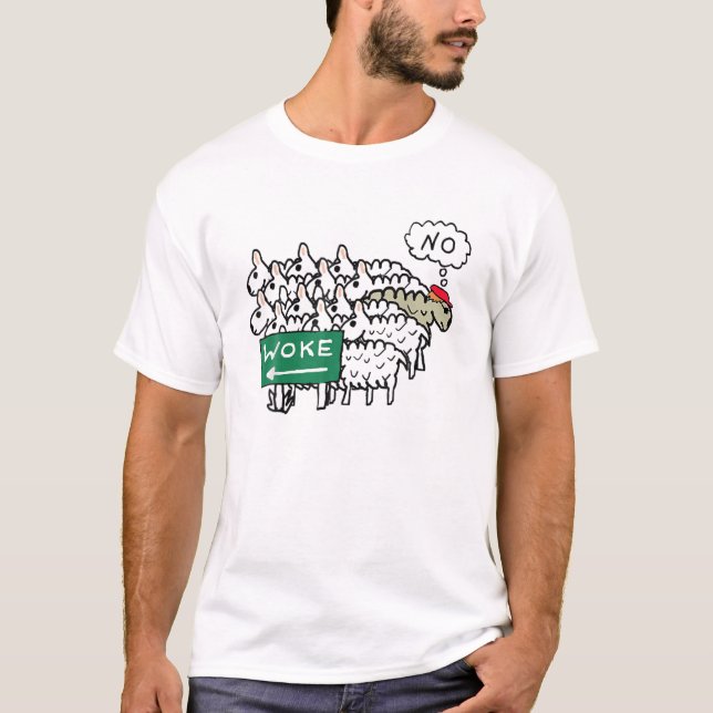 Camiseta Woke Joe Biden Humor Funny Sheep Trump (Anverso)