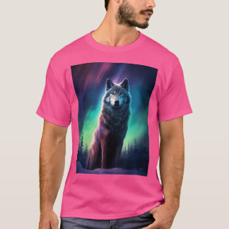 Camiseta Wolf Alaska Luz del Norte Aurora Borealis