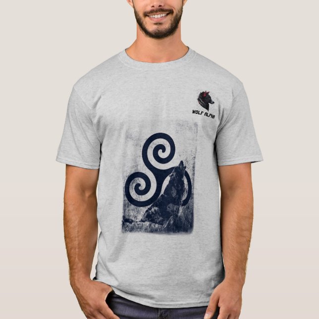 Camiseta Wolf Alpha, Cinza (Anverso)