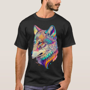 Camiseta Wolf Amazon Color Mix Animal Face Wolf