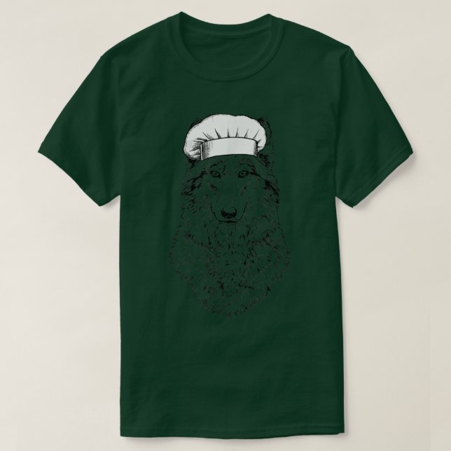 Camiseta Wolf Animal Chef Funny Cocinando Cocina (Diseño del anverso)