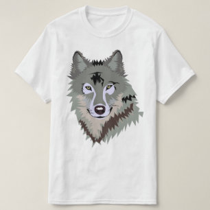 Camiseta Wolf Animal Happy gray