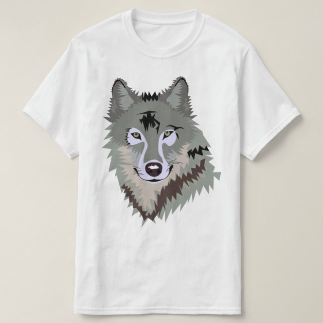 Camiseta Wolf Animal Happy gray (Diseño del anverso)