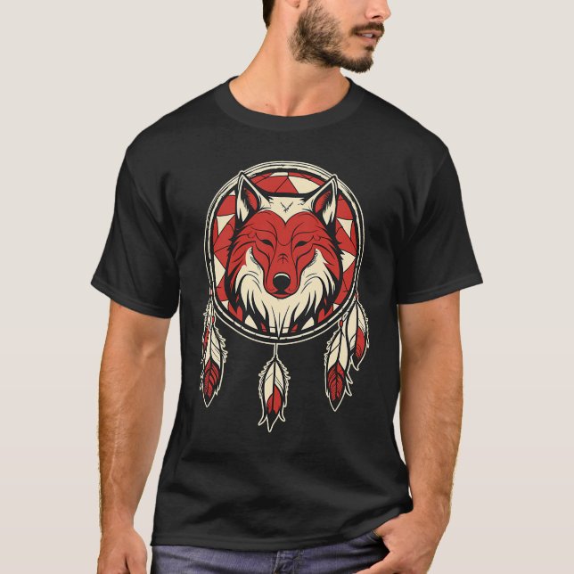 Camiseta Wolf Animal Wildlife Wolf Y A Dream Catch (Anverso)