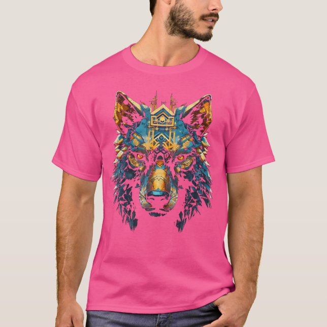 Camiseta Wolf Art Polygon Animal Lover (Anverso)