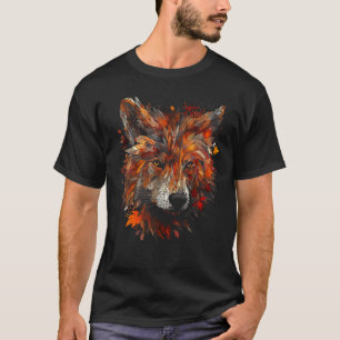 Camiseta Wolf Autumn deja a un lobo animal
