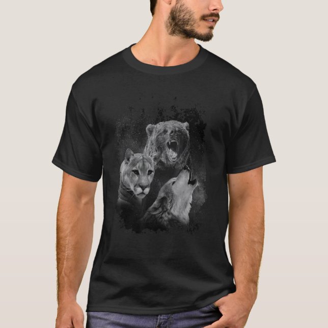 Camiseta Wolf Baer Puma Silhouette Forest Hunting De (Anverso)