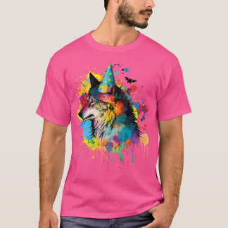 Camiseta Wolf Birthday Gorra Fiesta temática Lobos pintura 