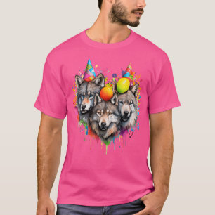 Camiseta Wolf Birthday Pack Fiesta Wolves Lover Lover