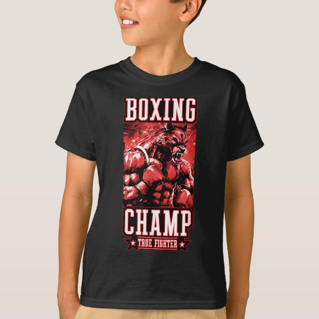 Camiseta Wolf Boxing Champ _ Boxer Fighter Motivation  (Anverso)