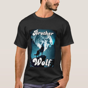 Camiseta Wolf Brother Mating Family Tribe Wolves Moon Kid