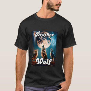 Camiseta Wolf Brother Mating Family Tribe Wolves Moon Kid