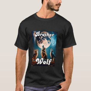 Camiseta Wolf Brother Mating Family Tribe Wolves Moon Kid
