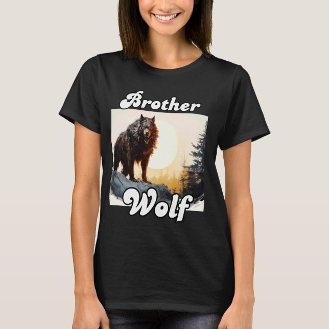 Camiseta Wolf Brother Mating Tribe Wolves Camping Pack Mo (Anverso)