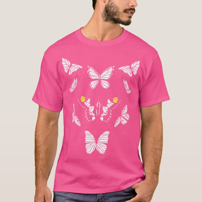 Camiseta Wolf Butterflies Wolves Lover Animal Wolf (Anverso)