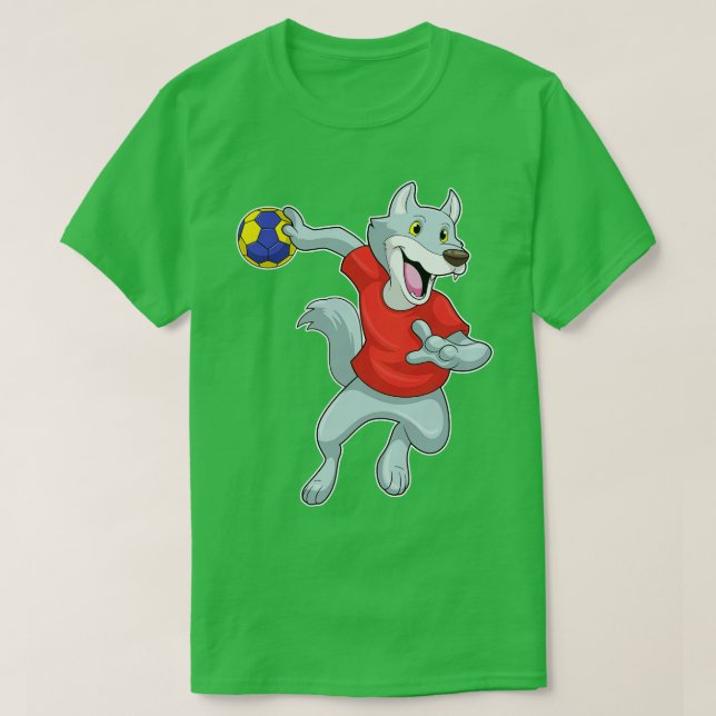 Camiseta Wolf como jugador de balonmano con balonmano (Diseño del anverso)