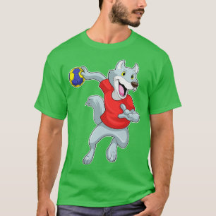 Camiseta Wolf como jugador de balonmano con balonmano