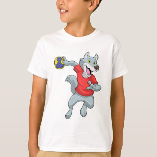Camiseta Wolf como jugador de balonmano con balonmano