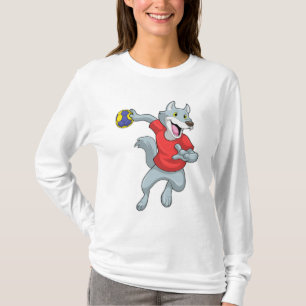 Camiseta Wolf como jugador de balonmano con balonmano