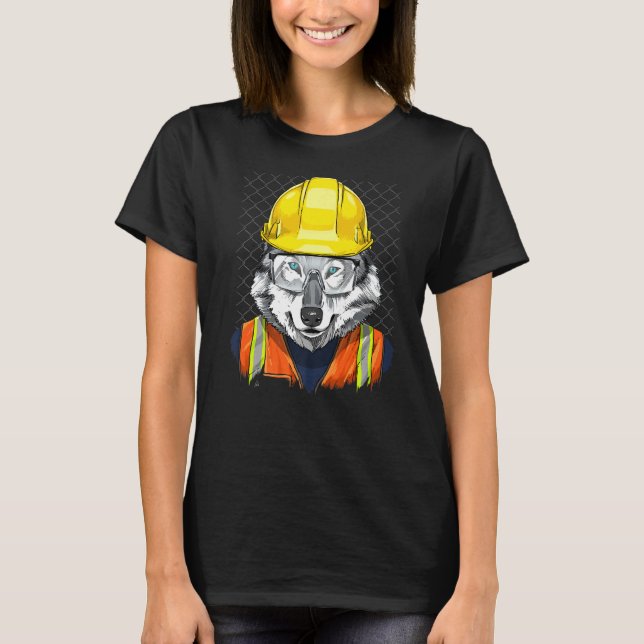 Camiseta Wolf Construction Worker Wildlife Wolf Forest Anim (Anverso)