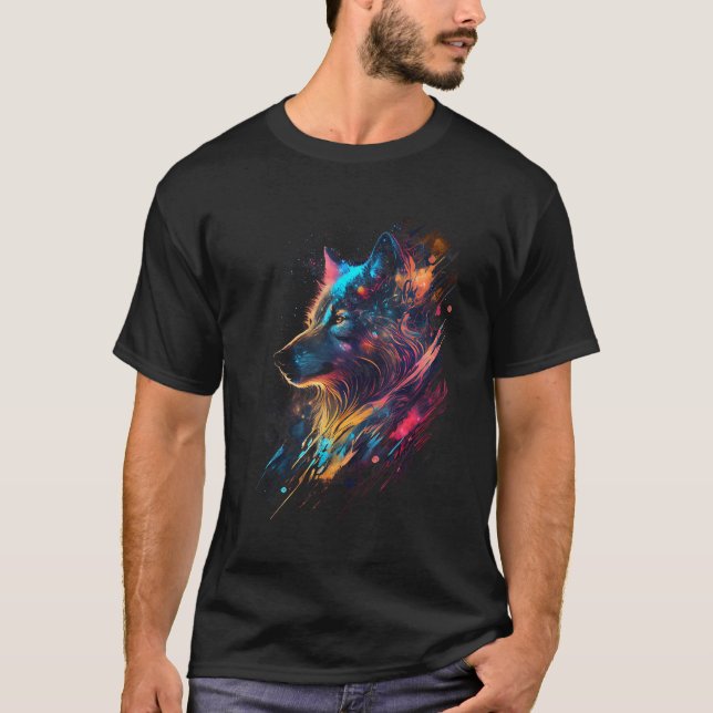 Camiseta Wolf de The Cosmos Animal Graphic for Men Women Bo (Anverso)