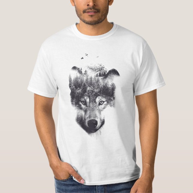 Camiseta Wolf design Double Exposed (Anverso)
