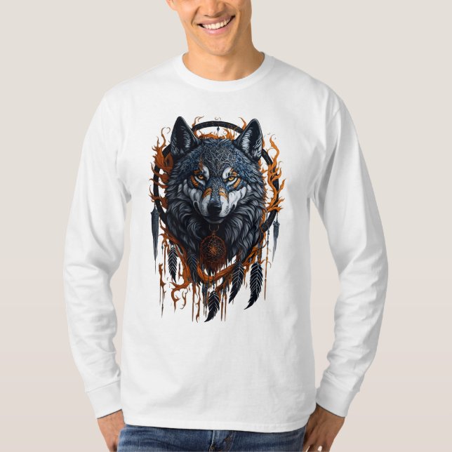 Camiseta Wolf Dream Catcher T-Shirt (Anverso)