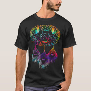 Camiseta Wolf Dream Catcher Tie Dye Vintage Mandala Wolf