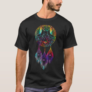 Camiseta Wolf Dream Catcher Tie Dye Vintage Mandala Wolf