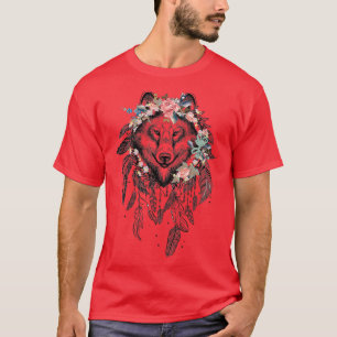Camiseta Wolf Dreamcatcher con flor