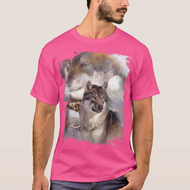 Camiseta Wolf Dreamcatcher Eagle Moon Wolves (Anverso)