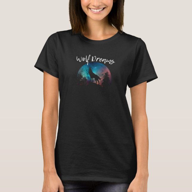 Camiseta Wolf Dreams Wolves Lover Howling Wolf Full Moon Sk (Anverso)
