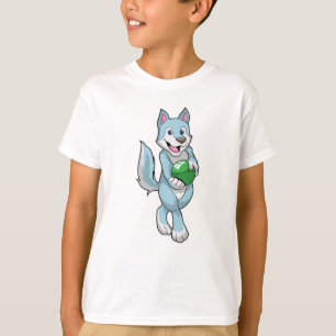 Camiseta Wolf en el Bowling con la pelota de bolos