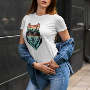 Camiseta Wolf En El Fondo Forestal